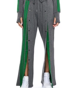 ACQUAINTED SNAP FRONT WIDE LEG SWEATPANT