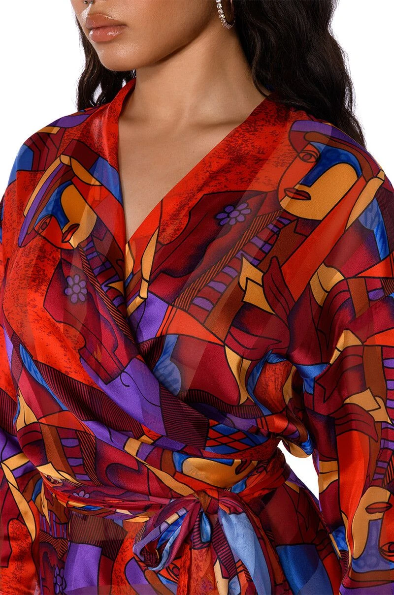 AESTHETIC SCARF PRINT TIE FRONT BLOUSE 10 AESTHETIC SCARF PRINT TIE FRONT BLOUSE - Image 8