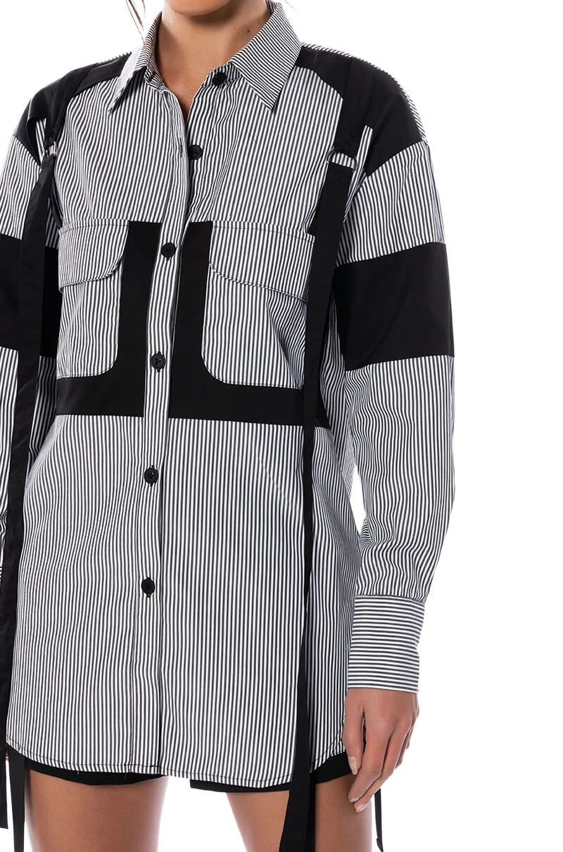 ALICE STRIPED CARGO BUTTON DOWN - Image 7
