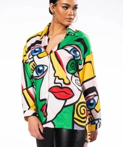 ALL EYES ON YOU BUTTON DOWN BLOUSE