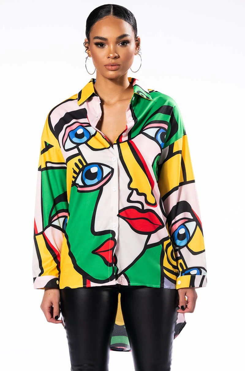 ALL EYES ON YOU BUTTON DOWN BLOUSE - Image 4