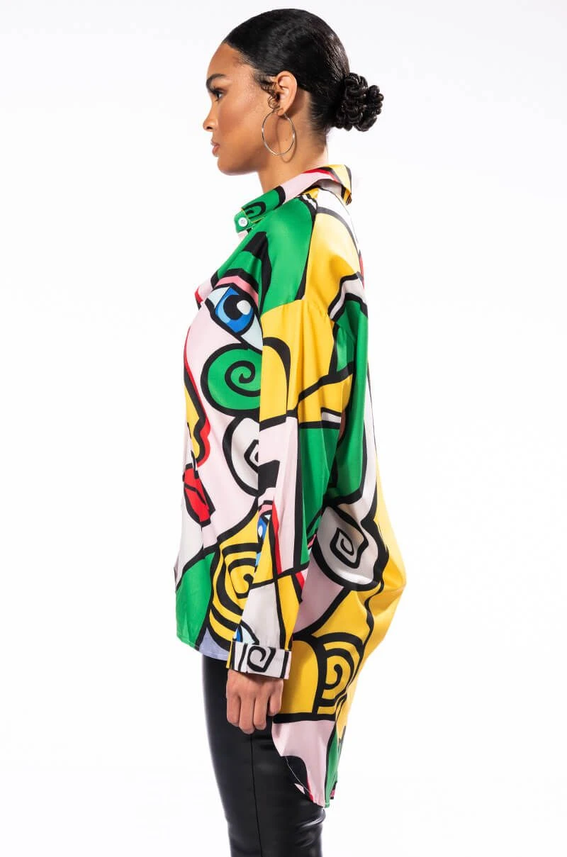 ALL EYES ON YOU BUTTON DOWN BLOUSE - Image 5