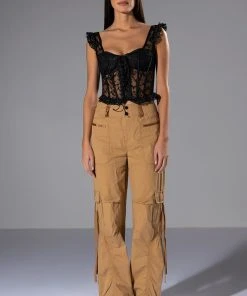 ALL IN A DAYS WORK HIGH RISE CARGO PANT -AKIRA pant-shop all in a days work high rise cargo pant light brown 3 3 c1