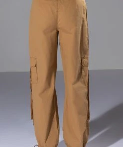 ALL IN A DAYS WORK HIGH RISE CARGO PANT -AKIRA pant-shop all in a days work high rise cargo pant light brown 7 7 c1