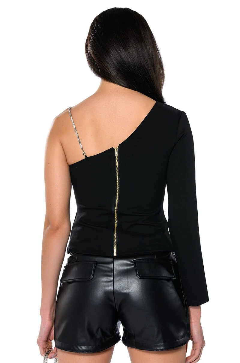 ALL THE GLAM RHINESTONE DETAIL TOP - Image 7