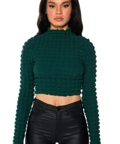 ANYTHING BUT BASIC TEXTURED LONG SLEEVE TOP