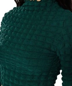 ANYTHING BUT BASIC TEXTURED LONG SLEEVE TOP 15 ANYTHING BUT BASIC TEXTURED LONG SLEEVE TOP -AKIRA pant-shop anything but basic textured long sleeve top dark green 7 7