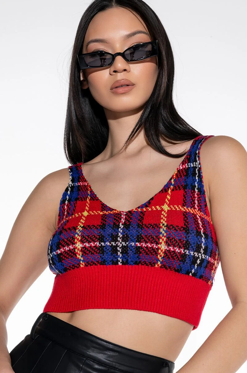 AS IF CROP KNIT BRALETTE