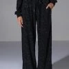 BE HERE TEXTURED WIDE LEG SWEATPANT 2 BE HERE TEXTURED WIDE LEG SWEATPANT -AKIRA pant-shop be here textured wide leg sweatpant black 1 1 c1