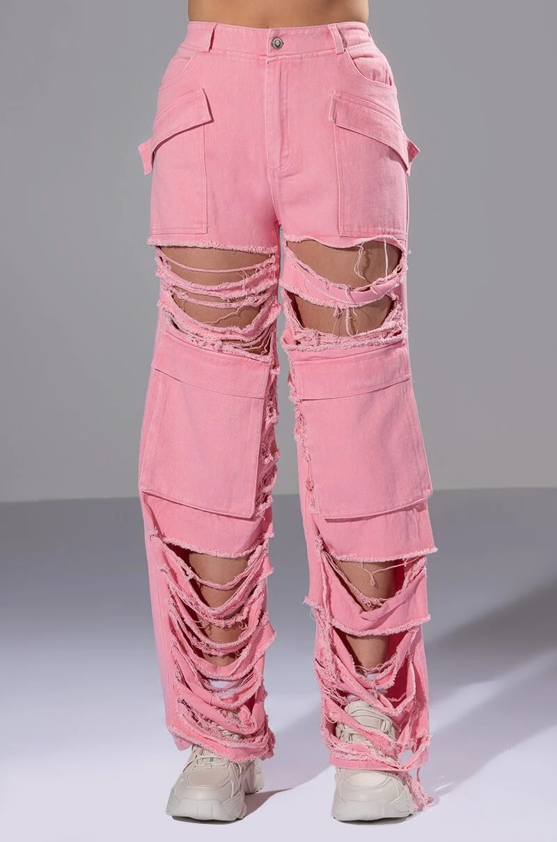 BESTIES FAVORITE DISTRESSED CARGO PANTS - Image 5
