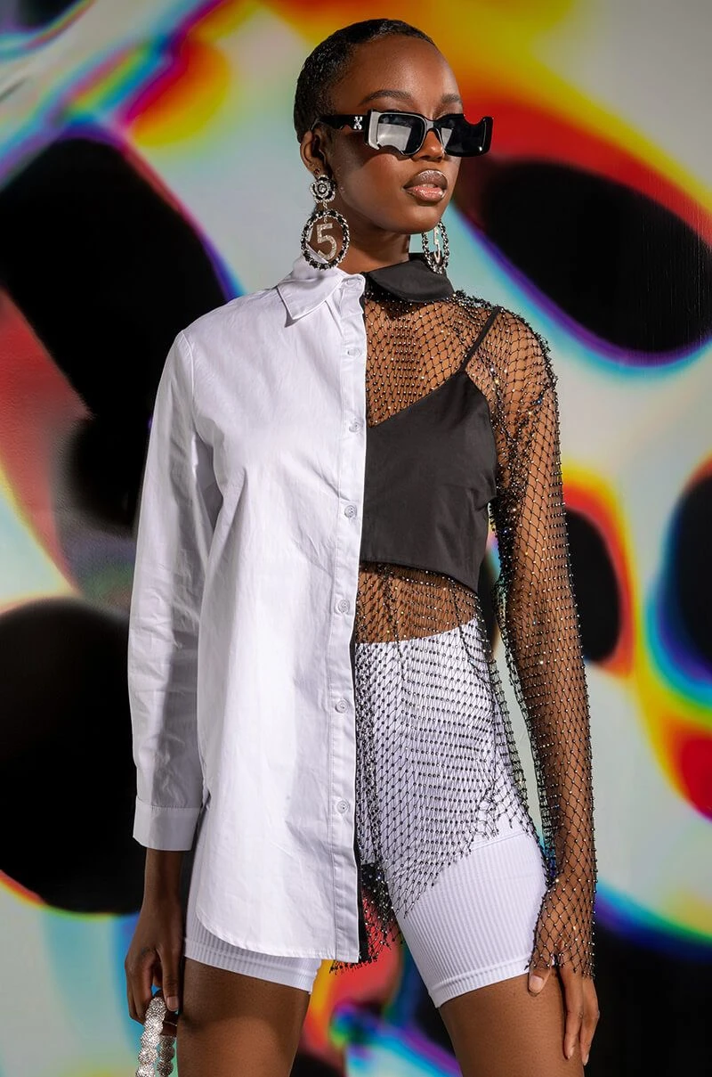 BITE ME HALF RHINESTONE TOP - Image 3