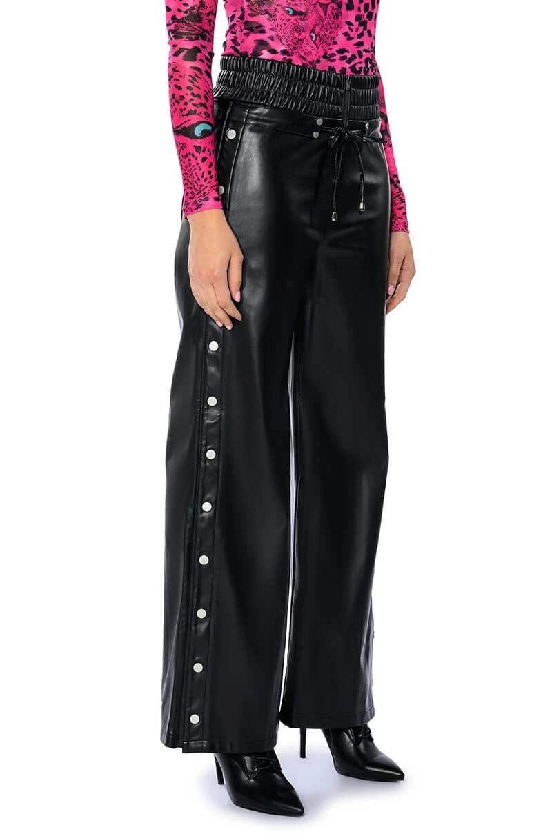 BLESSED MESS SIDE SNAP FAUX LEATHER PANTS 3 BLESSED MESS SIDE SNAP FAUX LEATHER PANTS