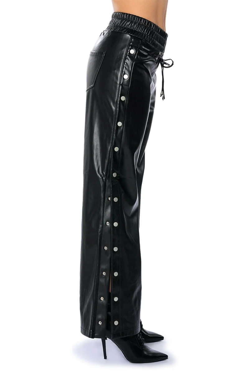 BLESSED MESS SIDE SNAP FAUX LEATHER PANTS 8 BLESSED MESS SIDE SNAP FAUX LEATHER PANTS - Image 6