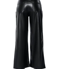 BLESSED MESS SIDE SNAP FAUX LEATHER PANTS 16 BLESSED MESS SIDE SNAP FAUX LEATHER PANTS -AKIRA pant-shop blessed mess side snap faux leather pants black 7 7