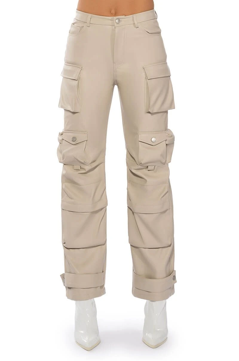 BONNE SOIREE CARGO FAUX LEATHER PANTS - Image 5