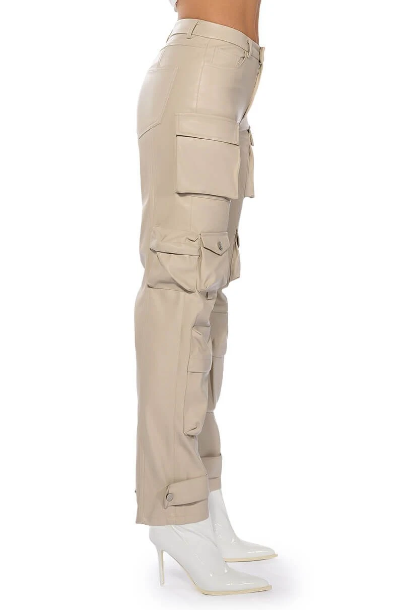 BONNE SOIREE CARGO FAUX LEATHER PANTS - Image 6