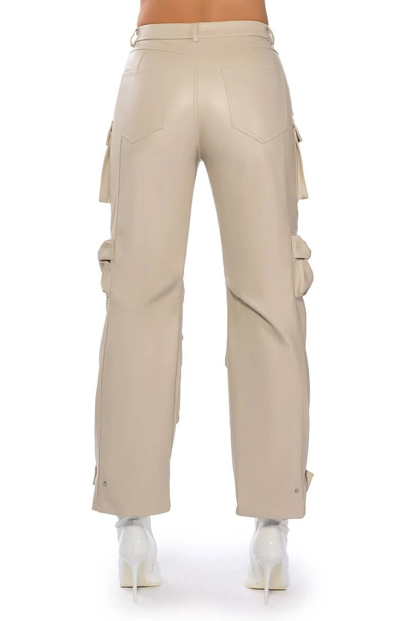 BONNE SOIREE CARGO FAUX LEATHER PANTS - Image 7
