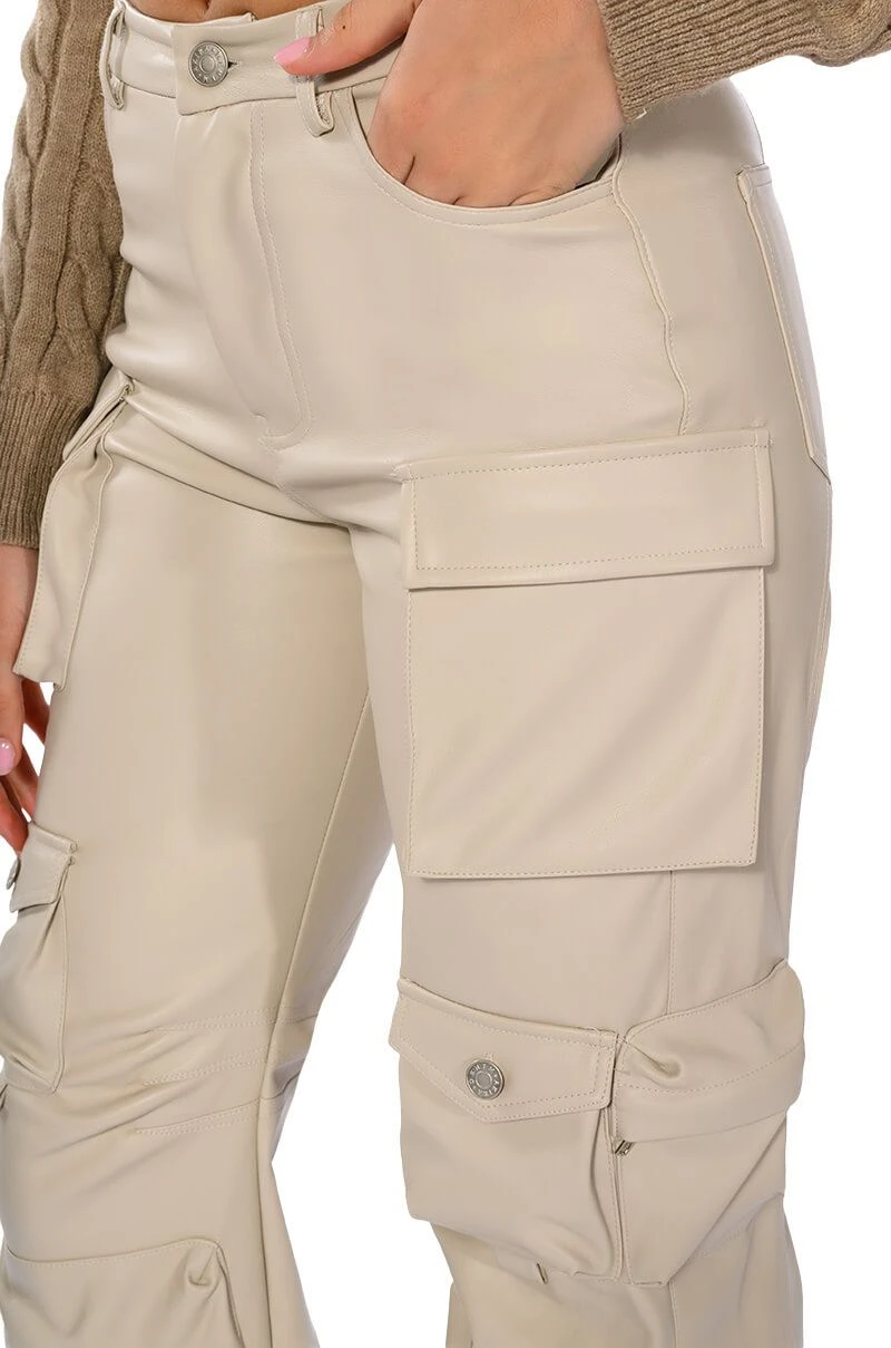 BONNE SOIREE CARGO FAUX LEATHER PANTS - Image 8
