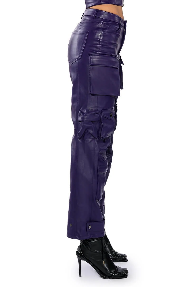BONNE SOIREE CARGO FAUX LEATHER PANTS - Image 6
