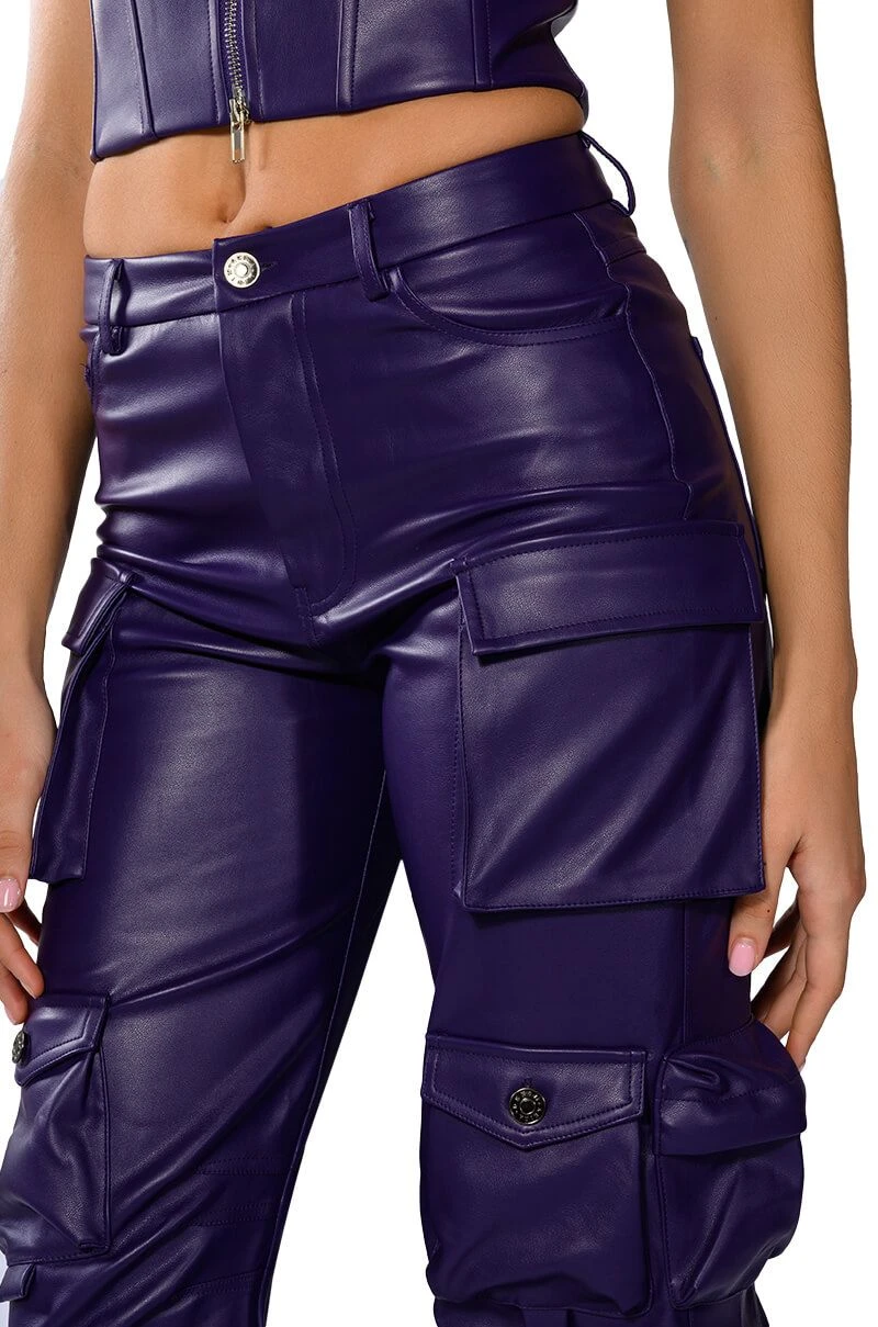 BONNE SOIREE CARGO FAUX LEATHER PANTS - Image 8
