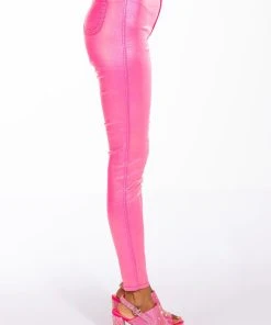 BORN TO SHINE METALLIC SKINNY PANTS IN PINK 13 BORN TO SHINE METALLIC SKINNY PANTS IN PINK -AKIRA pant-shop born to shine metallic skinny pants pink 5 5