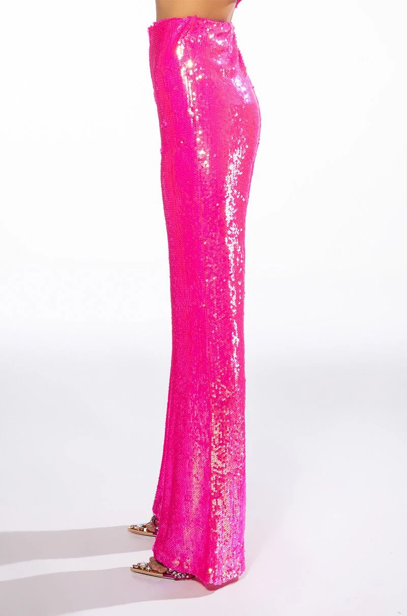 BRIGHT BRIGHT PINK SEQUIN TROUSER - Image 2
