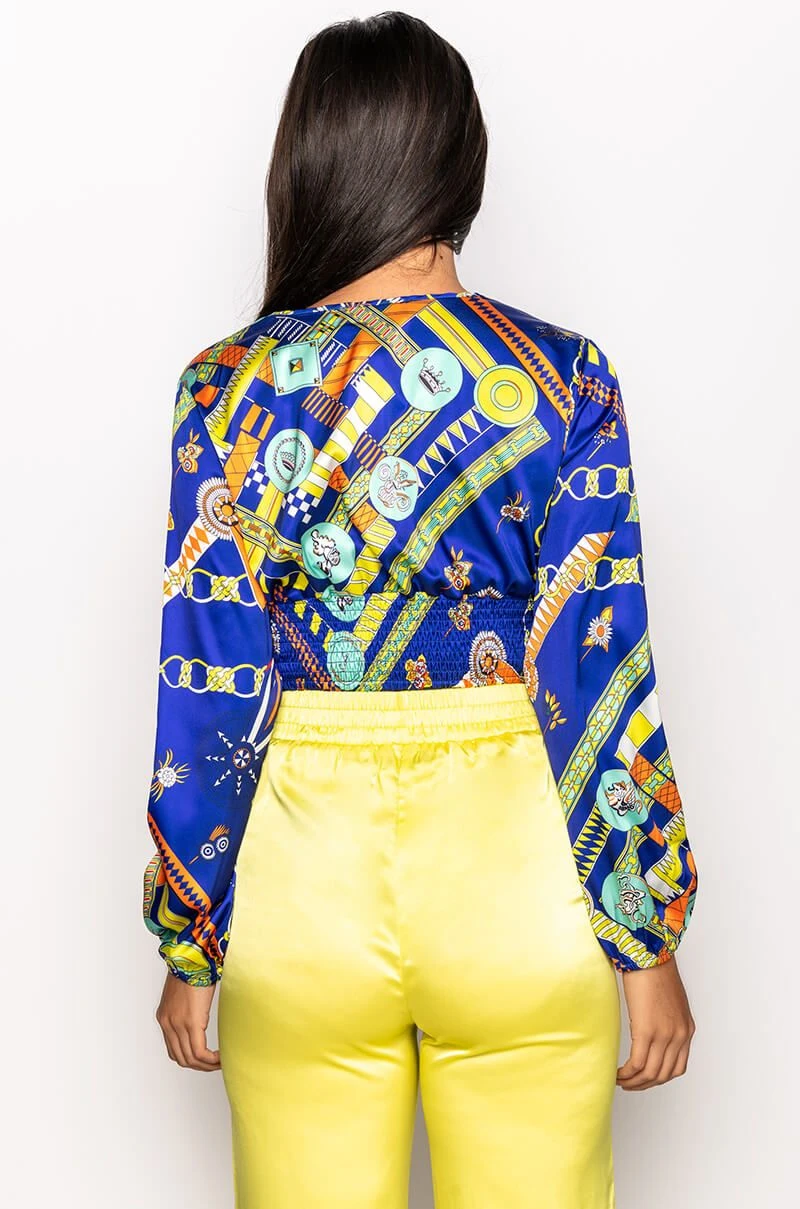 BRUNCH QUEEN DEEP V BUTTON UP BLOUSE - Image 5