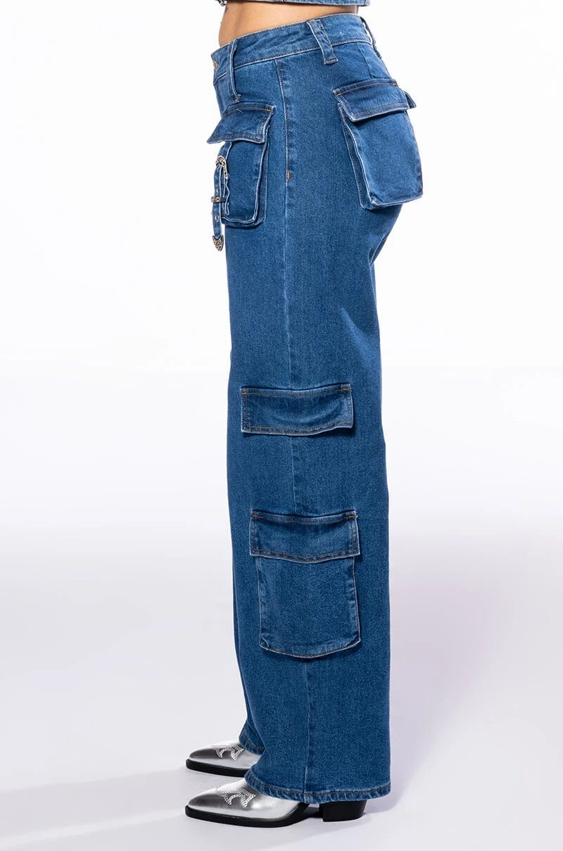 CALYPSO MID RISE WIDE LEG JEANS - Image 4