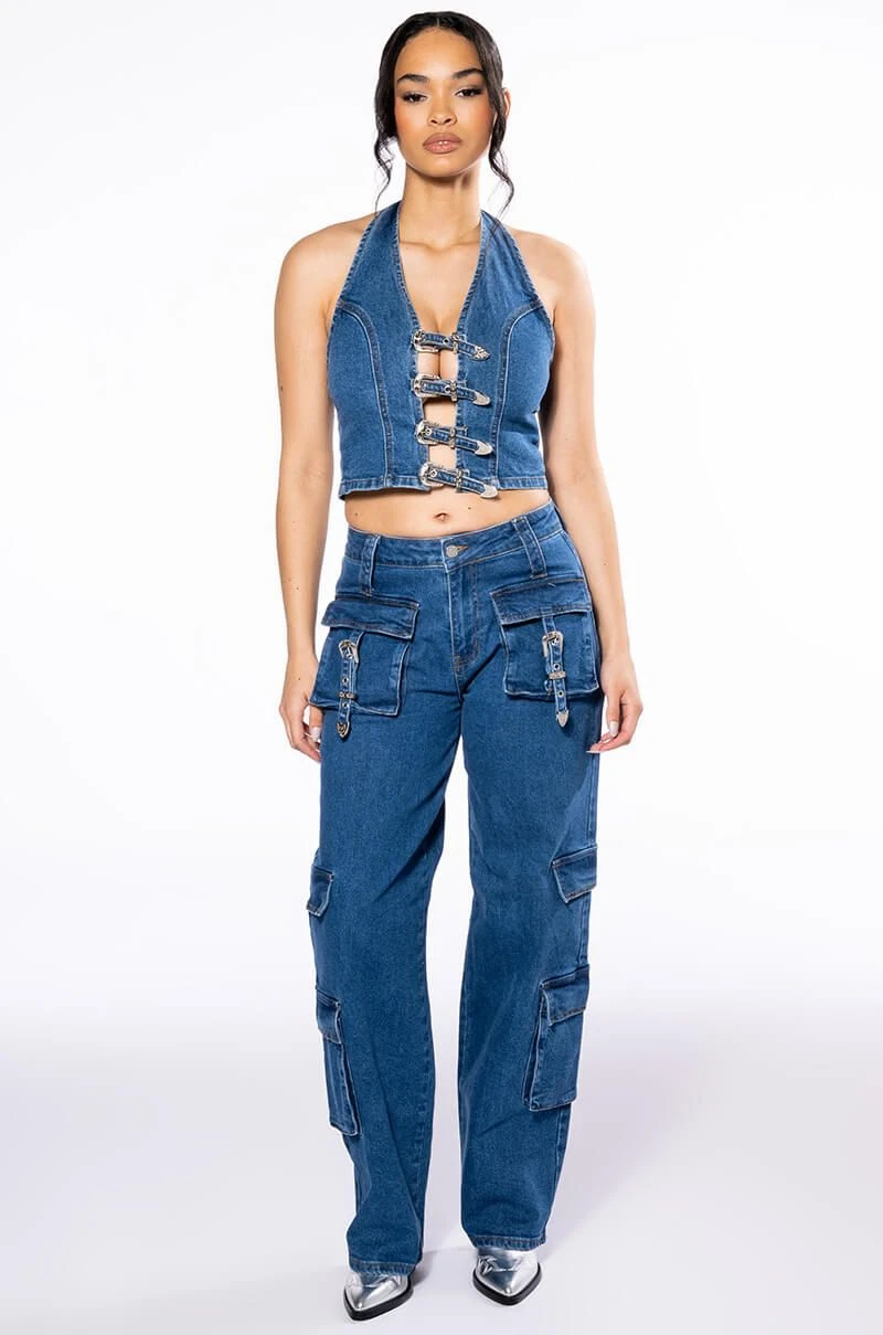 CALYPSO MID RISE WIDE LEG JEANS - Image 7