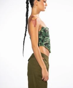 CAMO MESH CORSET 12 CAMO MESH CORSET -AKIRA pant-shop camo mesh corset green multi 4 4