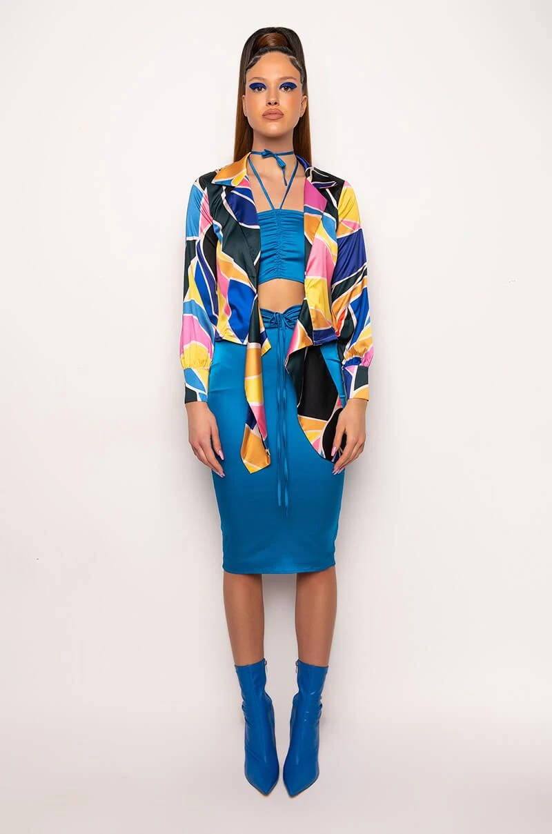 CHIQUITA SATIN TIE FRONT BLOUSE - Image 10