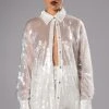 COLD AS ICE SEQUIN BUTTON DOWN SHIRT 2 COLD AS ICE SEQUIN BUTTON DOWN SHIRT -AKIRA pant-shop cold as ice sequin button down shirt ivory 1 1