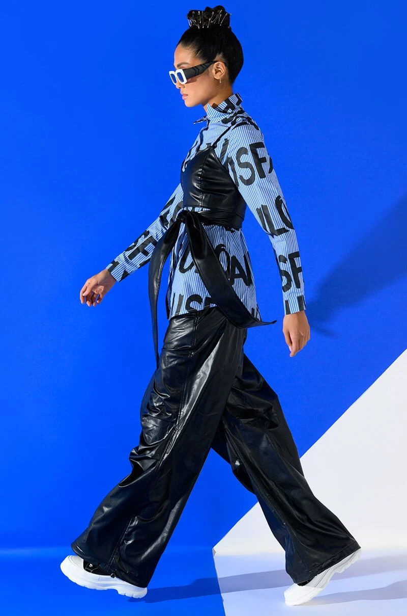 COLDER HOURS FAUX LEATHER PARACHUTE PANT - Image 2