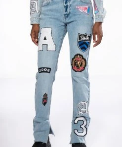 COLLEGIATE OUT OF YOUR LEAGUE HIGH RISE STRAIGHT LEG JEAN