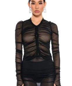 DASHING MESH TIGHT FITTED BUTTON DOWN