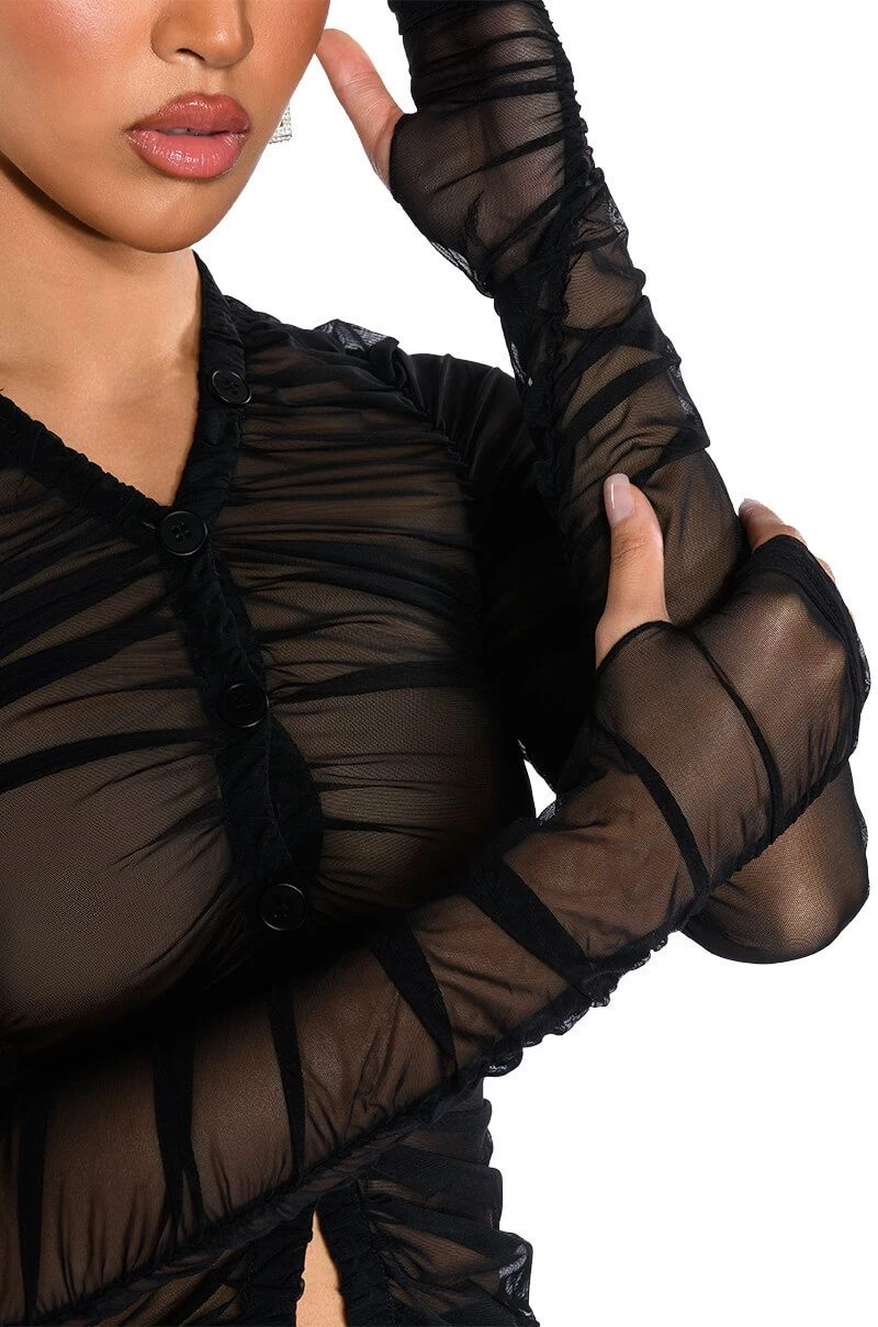 DASHING MESH TIGHT FITTED BUTTON DOWN - Image 7