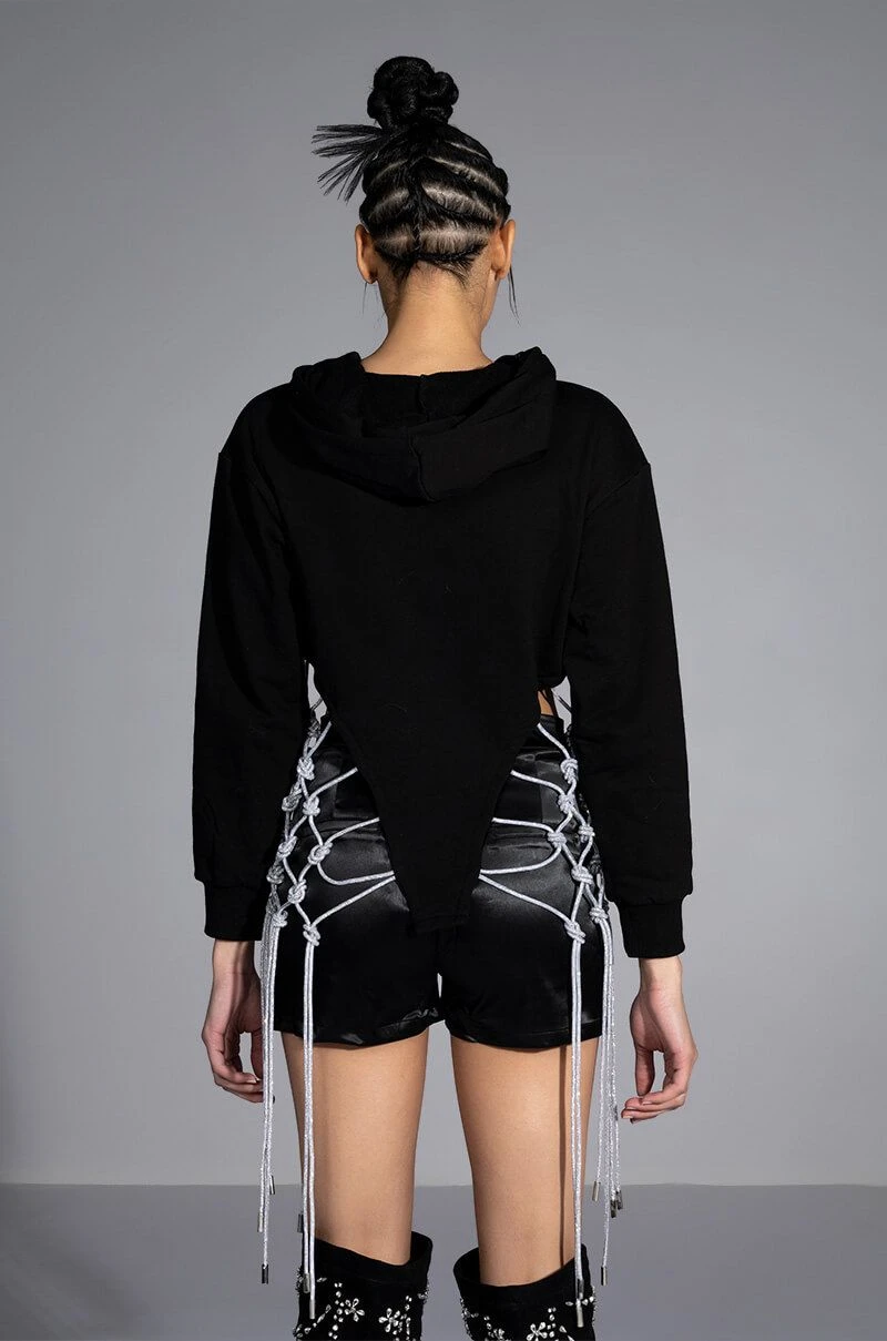 DAY N NIGHT RHINESTONE FRINGE HOODIE - Image 5