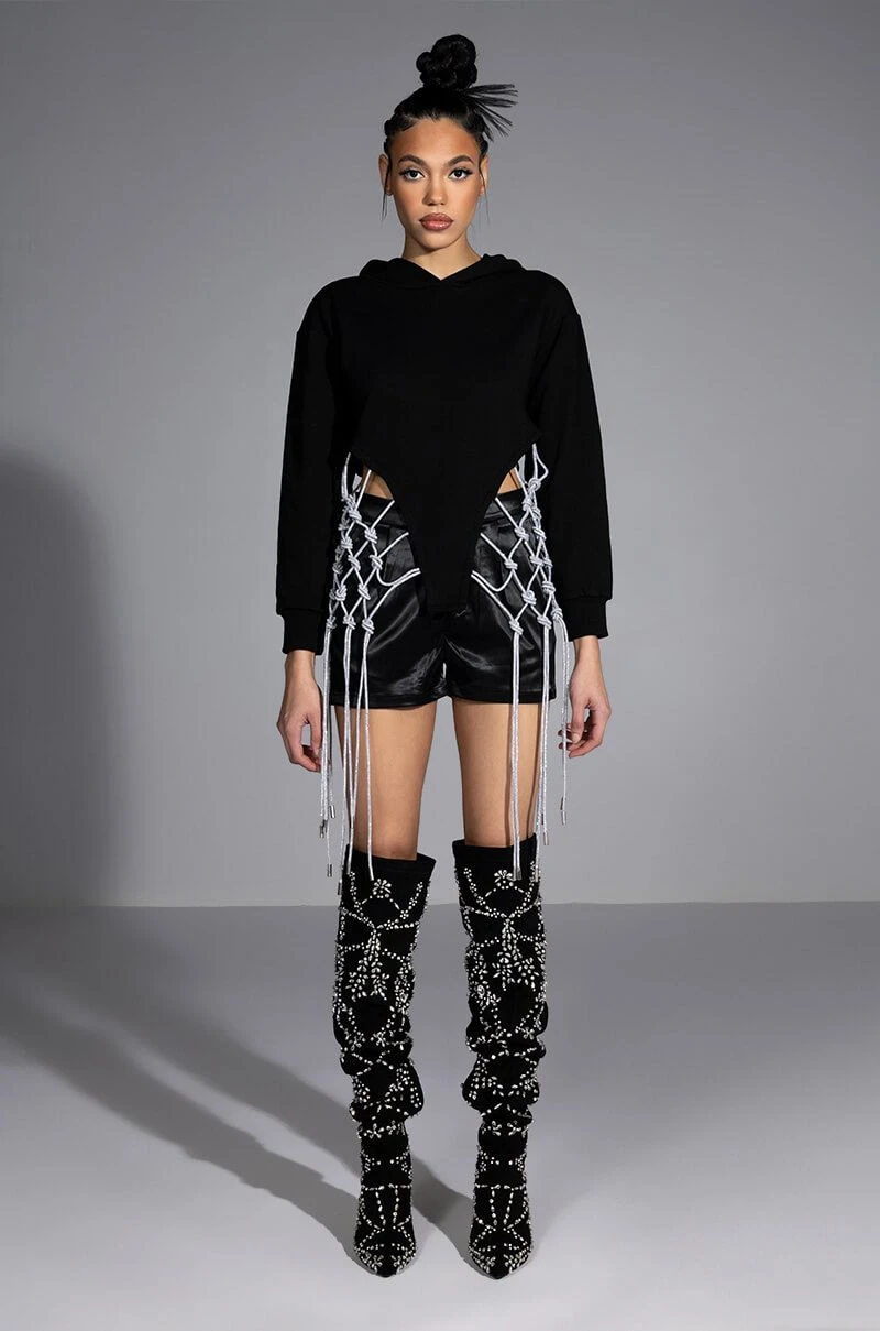 DAY N NIGHT RHINESTONE FRINGE HOODIE - Image 7