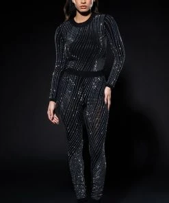 DIAMOND MESH BODYSUIT -AKIRA pant-shop diamond mesh bodysuit black 3 3 c1