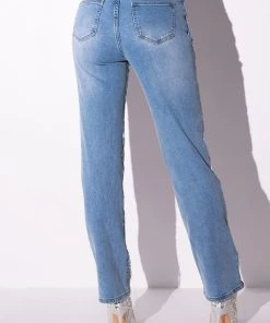DIAMONDS ARE FOREVER STRAIGHT FIT JEANS 13 DIAMONDS ARE FOREVER STRAIGHT FIT JEANS -AKIRA pant-shop diamonds are forever straight fit jeans light blue 6 6