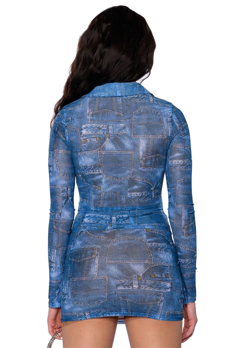 DIFFERENT THAN YOU DENIM PRINT MESH BUTTON DOWN 8 DIFFERENT THAN YOU DENIM PRINT MESH BUTTON DOWN - Image 6