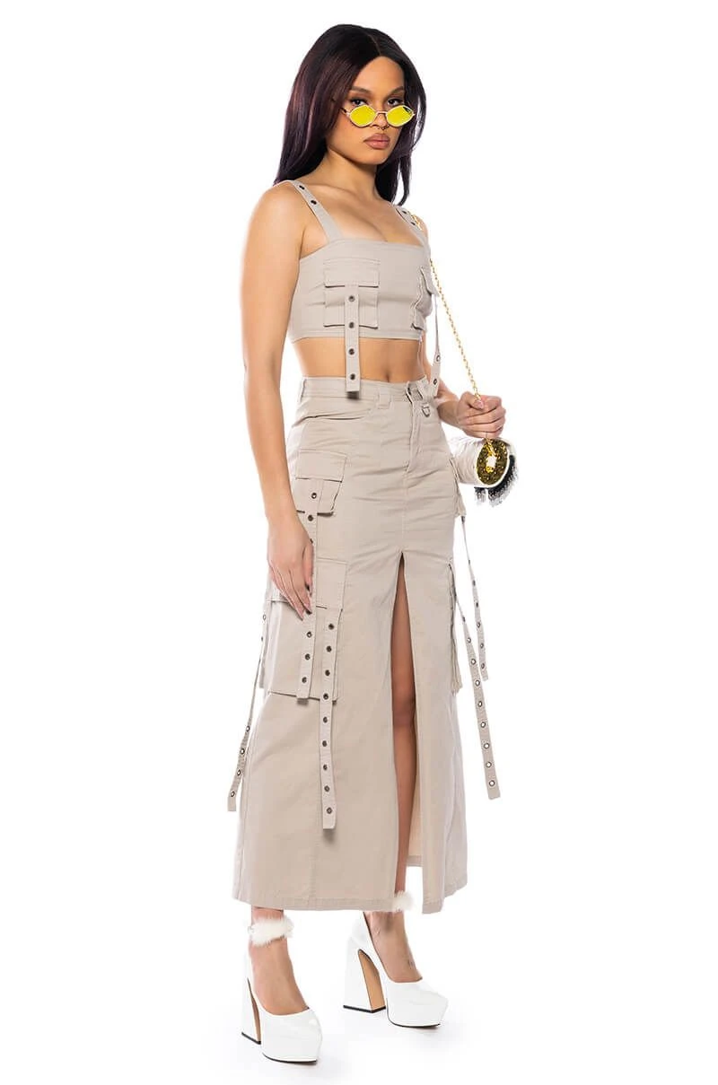 DOWN FOR ANYTHING CARGO CROP TOP - Image 4