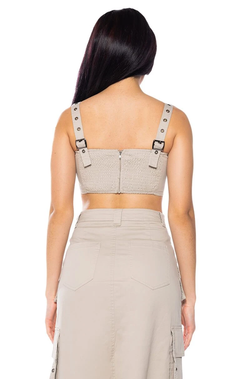 DOWN FOR ANYTHING CARGO CROP TOP - Image 6