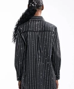 DRIPPIN RHINESTONE PINSTRIPE BUTTON UP 12 DRIPPIN RHINESTONE PINSTRIPE BUTTON UP -AKIRA pant-shop drippin rhinestone pinstripe button up black 5 5