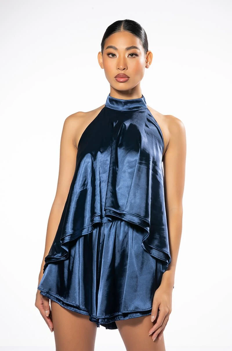 EASY GOING HIGH LOW SATIN HALTERNECK TOP - Image 3