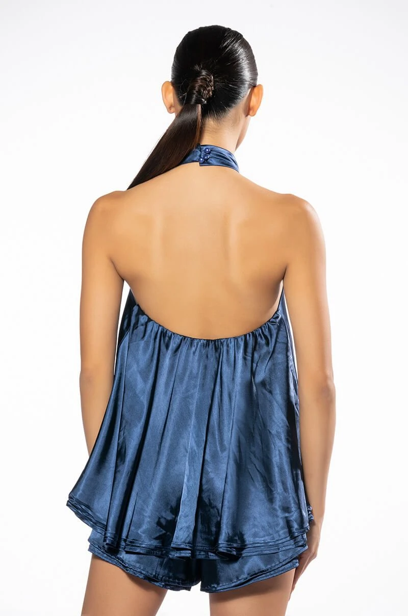 EASY GOING HIGH LOW SATIN HALTERNECK TOP - Image 5