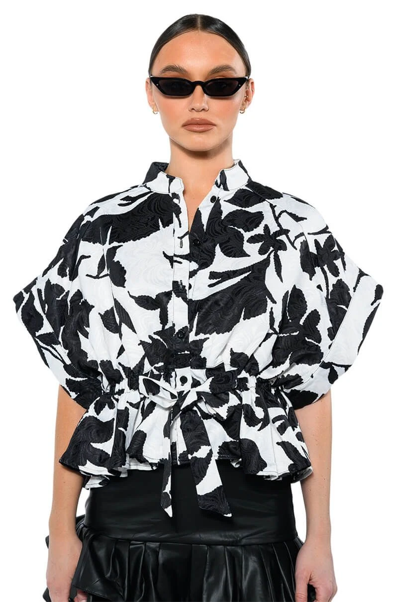 ELEGANZA TIE FRONT BLOUSE 3 ELEGANZA TIE FRONT BLOUSE