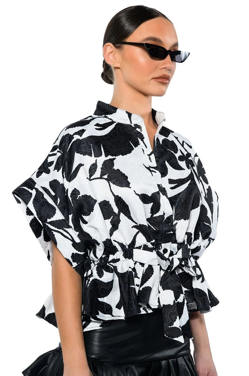 ELEGANZA TIE FRONT BLOUSE 4 ELEGANZA TIE FRONT BLOUSE - Image 2