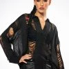 EMERSON SHREDDED KNIT BUTTON DOWN 1 EMERSON SHREDDED KNIT BUTTON DOWN -AKIRA pant-shop emerson shredded knit button down black 1 1