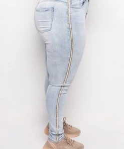 FLEX FIT EXTREME STRETCH HIGH WAIST PEARL SKINNY JEANS 22 FLEX FIT EXTREME STRETCH HIGH WAIST PEARL SKINNY JEANS -AKIRA pant-shop extreme stretch high waist pearl skinny jeans light blue denim 5 5 c1
